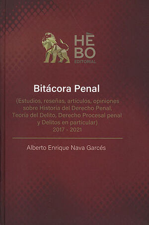 BITÁCORA PENAL (ESTUDIOS, RESEÑAS, ARTÍCULOS, OPINIONES SOBRE HISTORIA DEL DERECHO PENAL, TEORÍA DEL DELITO, DERECHO PROCESAL PENAL Y DELITOS EN PARTICULAR 2017-2021)