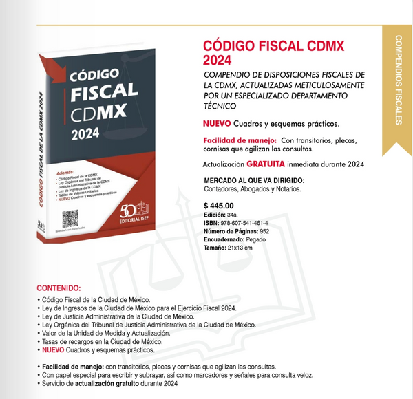 CÓdigo Fiscal De La Ciudad De Mexico 2024 Isef Grupo Corporativo Ludp And Betty Book 7588