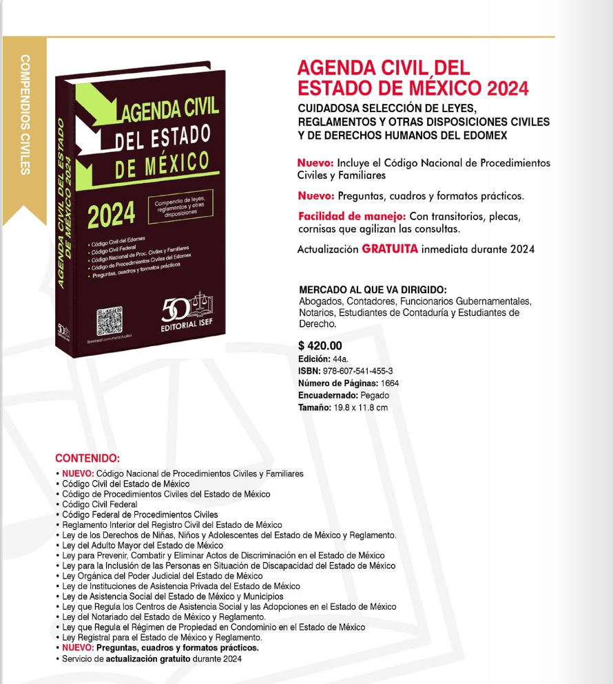 Agenda Civil Del Estado De Mexico 2024 Isef Grupo Corporativo Ludp And Betty Book 6175