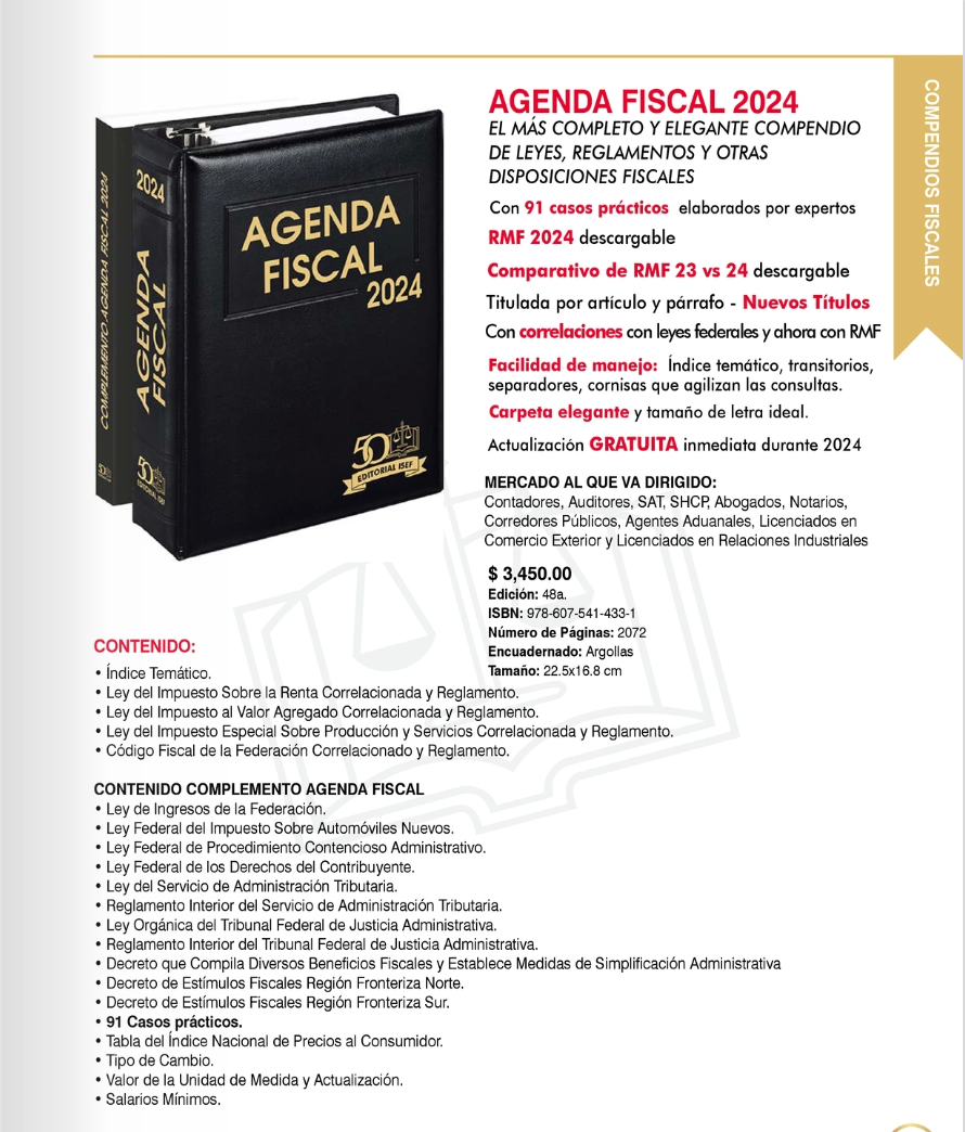 Agenda Fiscal Y Complemento 2024 Isef Grupo Corporativo Ludp And Betty Book 8375