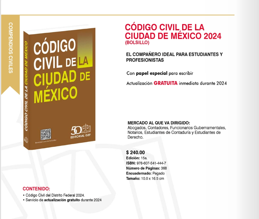 Codigo Civil De La Ciudad De Mexico 2024 Isef Grupo Corporativo Ludp And Betty Book 0649