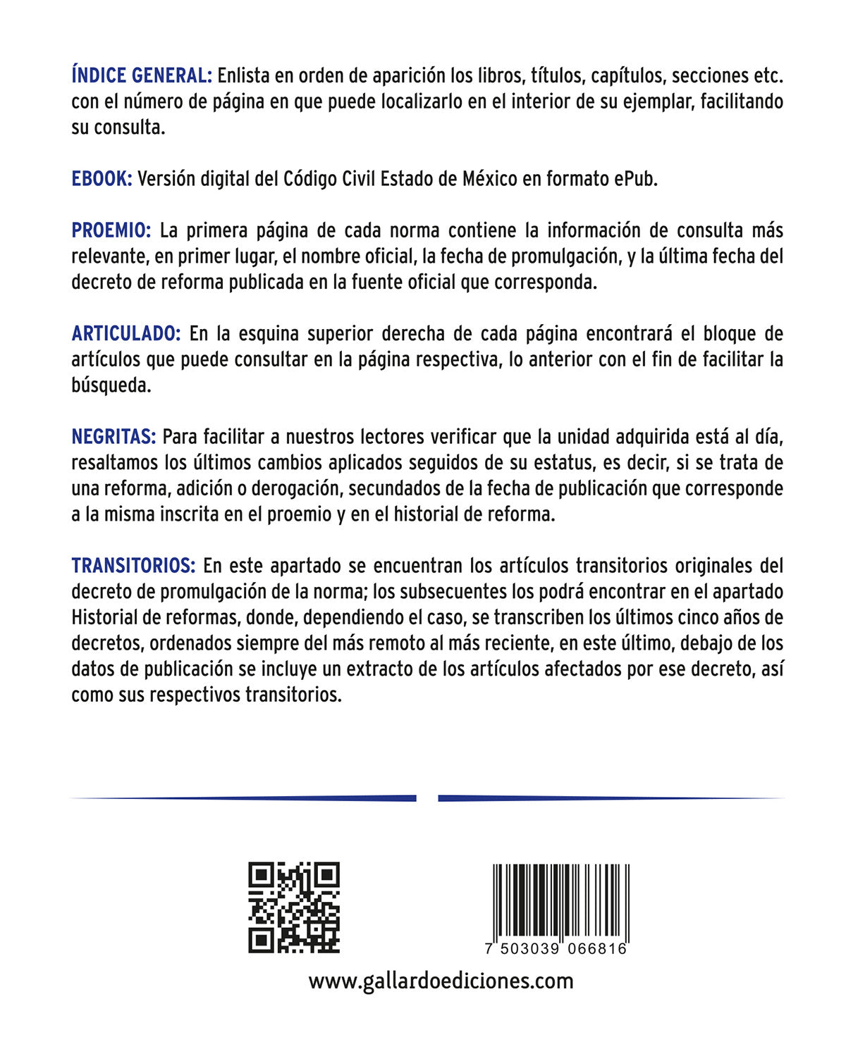 Código Civil del Estado de México Bolsillo + eBook