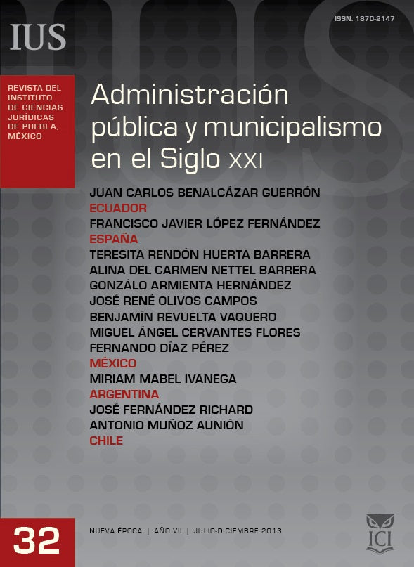 Administración pública y municipalismo en el Siglo XXI / Vol. 7 Núm. 32 (2013)
